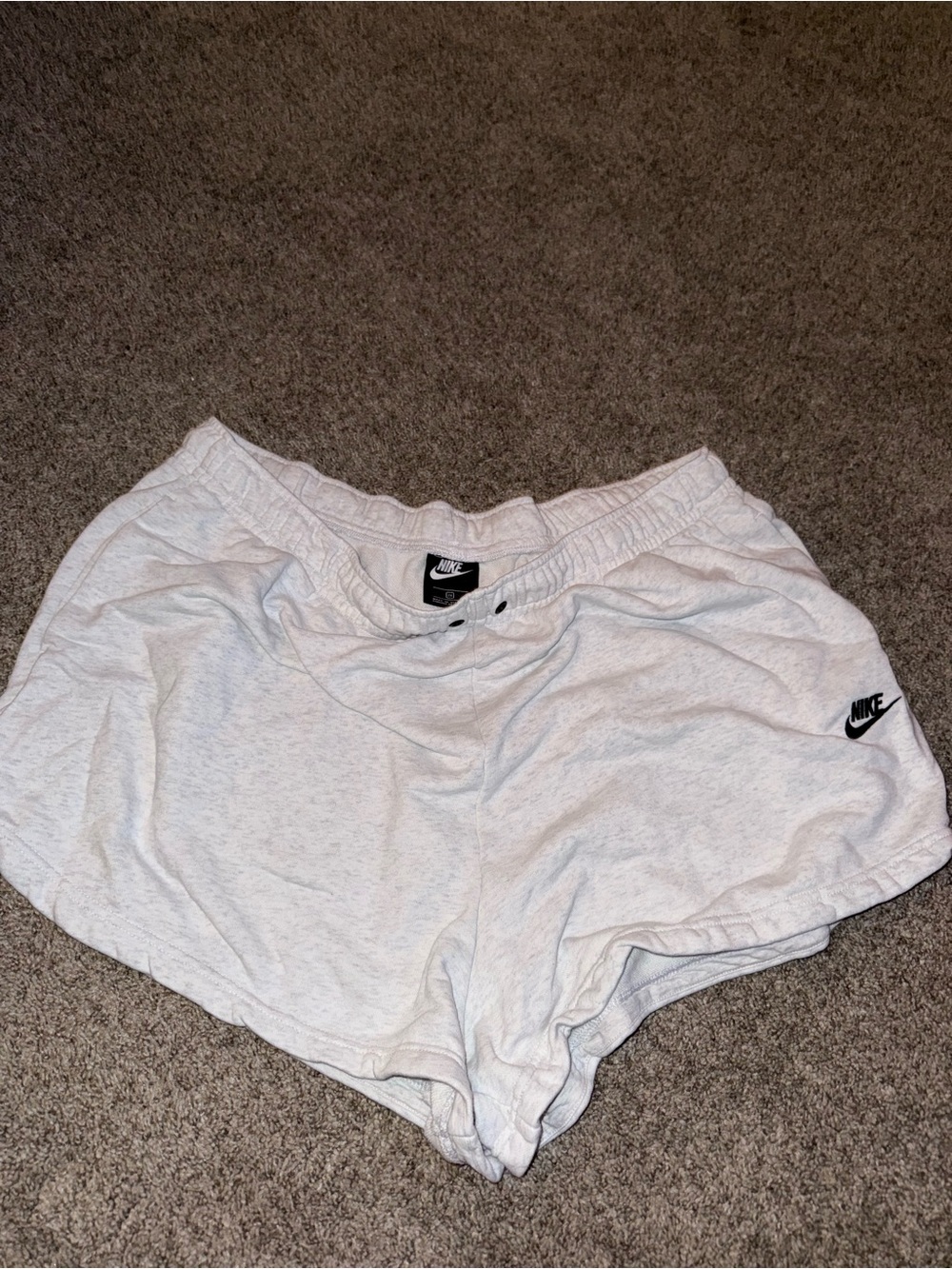 Nike Light Gray Women's Athletic Shorts with Logo